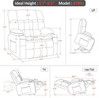 Large Dual Motor Power Lift Recliner Chair Massage Beige