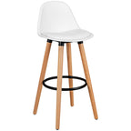 Mid-Century PU Upholstered Bar Stools - Set of 2