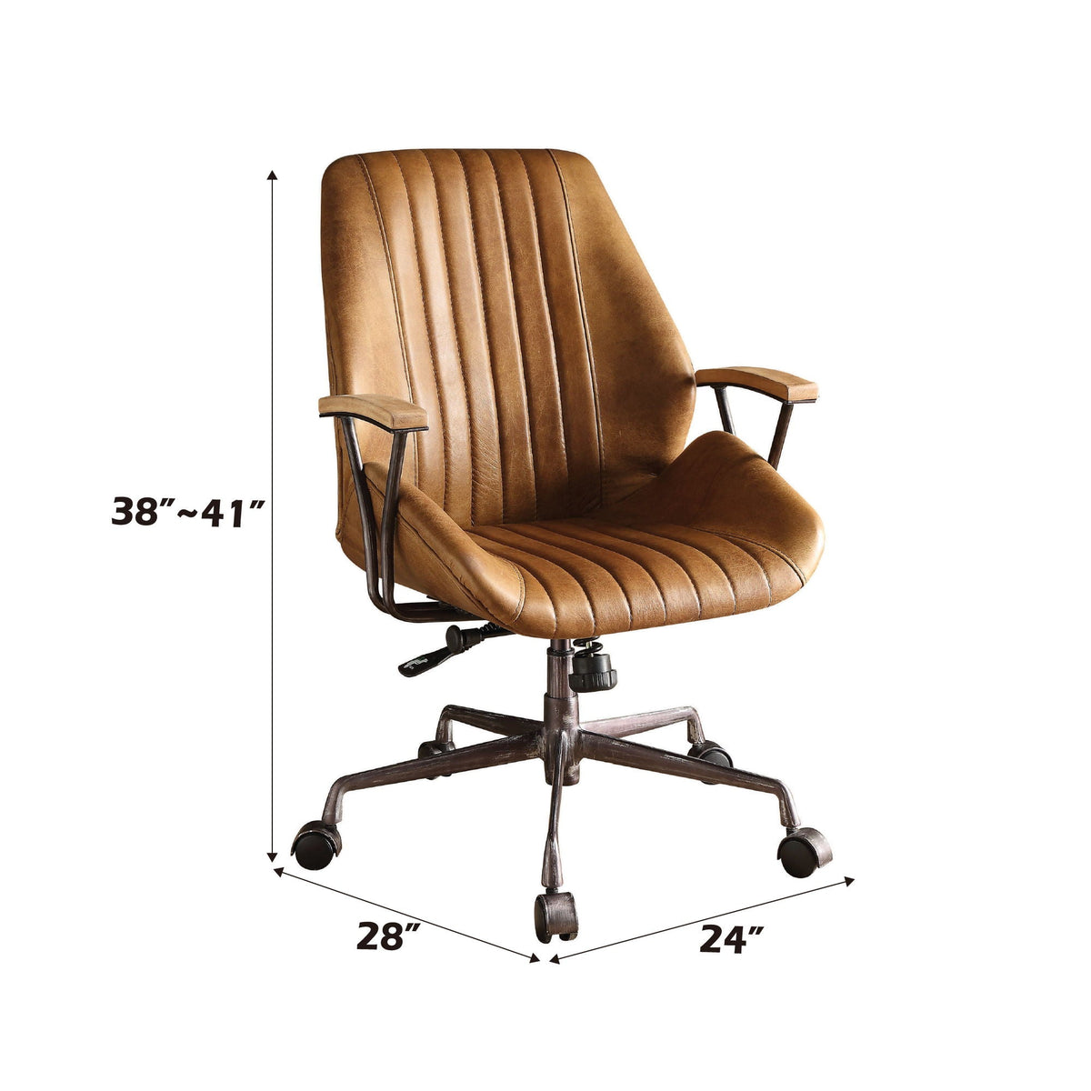 Hamilton Adjustable Top-Grain Leather Swivel Office Chair