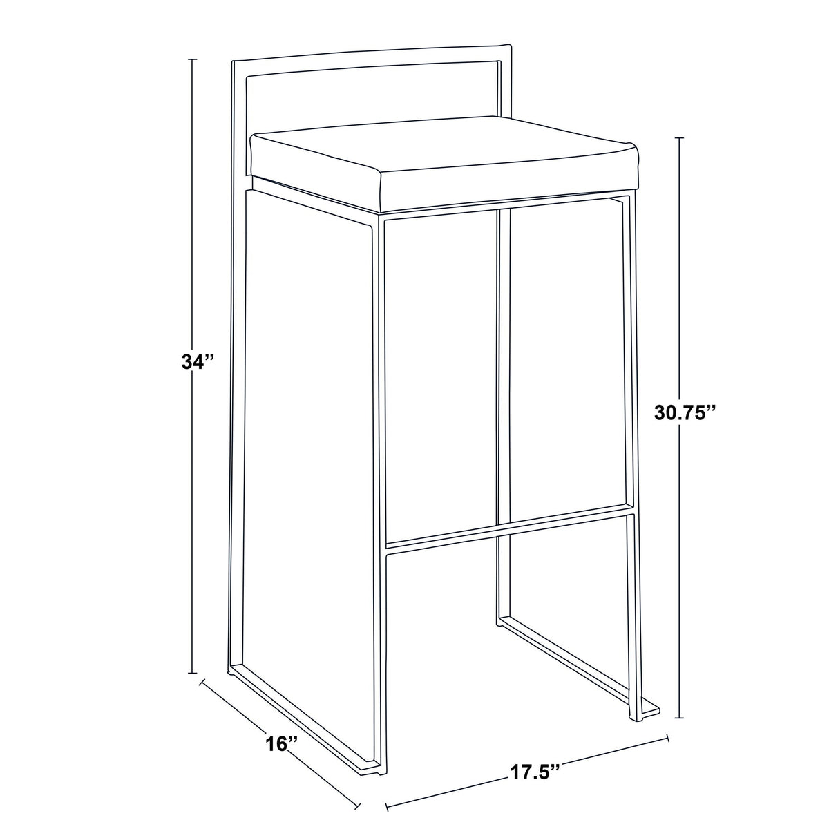 Fuji Contemporary Stackable Bar Stools, 2 or 3 Pieces