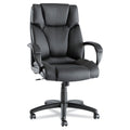 Black Soft-Touch Leather High-Back Swivel Office Chair