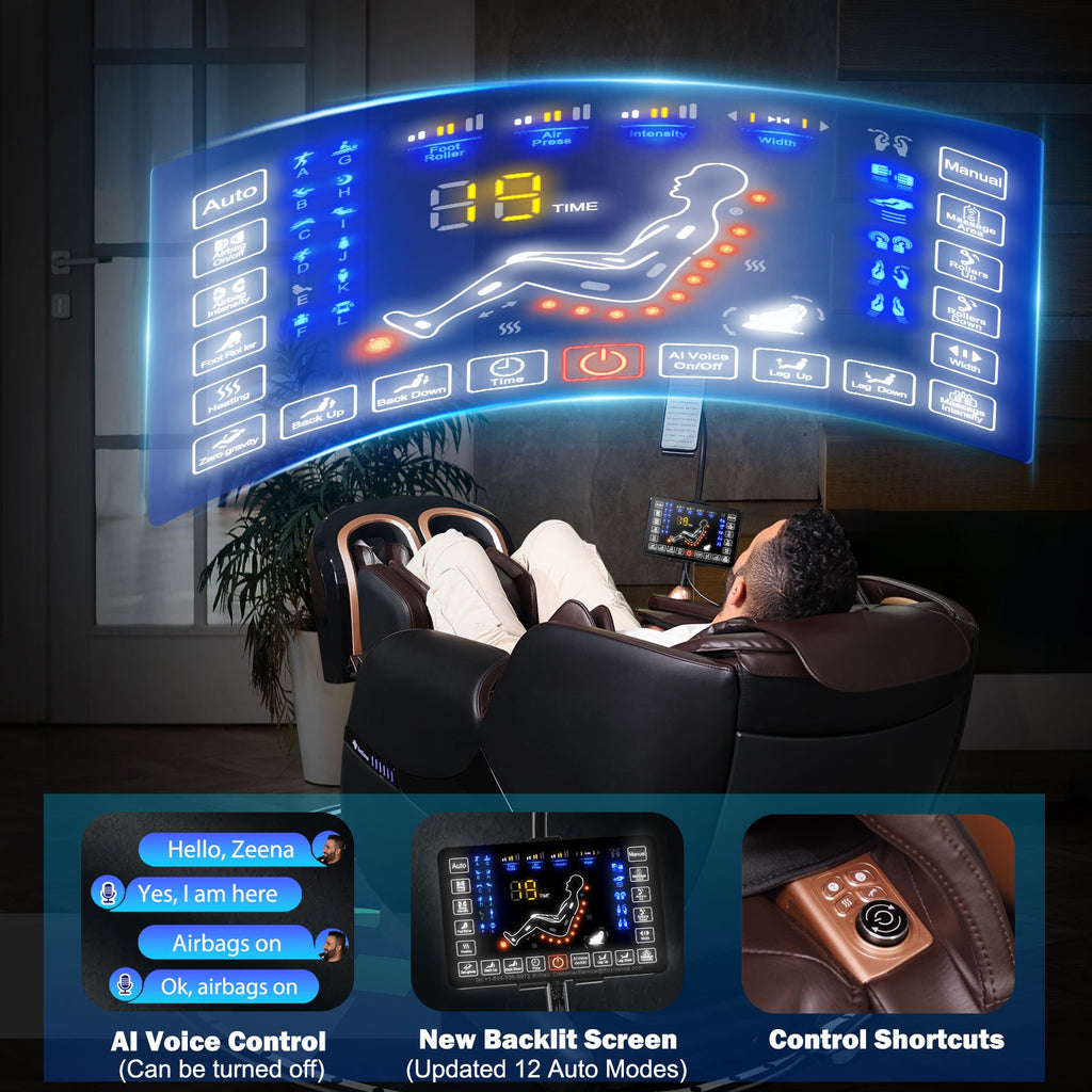 KoziSense KZ-A18 3D SL-track Massage Chair 2026 Upgraded - (Black and Brown)