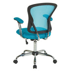 Blue High-Back Mesh Office Chair with Padded Armrests