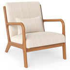 Accent Chair Corduroy Upholstered Lounge Chair with Lumbar Pillow