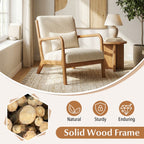 Accent Chair Corduroy Upholstered Lounge Chair with Lumbar Pillow