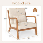 Accent Chair Corduroy Upholstered Lounge Chair with Lumbar Pillow