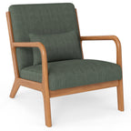 Accent Chair Corduroy Upholstered Lounge Chair with Lumbar Pillow