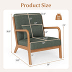 Accent Chair Corduroy Upholstered Lounge Chair with Lumbar Pillow