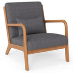 Accent Chair Corduroy Upholstered Lounge Chair with Lumbar Pillow
