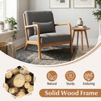 Accent Chair Corduroy Upholstered Lounge Chair with Lumbar Pillow