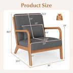 Accent Chair Corduroy Upholstered Lounge Chair with Lumbar Pillow