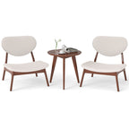 Accent Chairs Set of 2 with Side Table and Solid Wood Frame