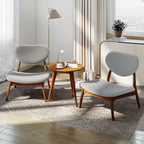 Accent Chairs Set of 2 with Side Table and Solid Wood Frame