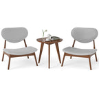 Accent Chairs Set of 2 with Side Table and Solid Wood Frame