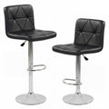 2-Piece Adjustable Swivel Bar Stools with Backrests and Footrests