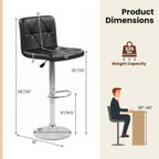 2-Piece Adjustable Swivel Bar Stools with Backrests and Footrests