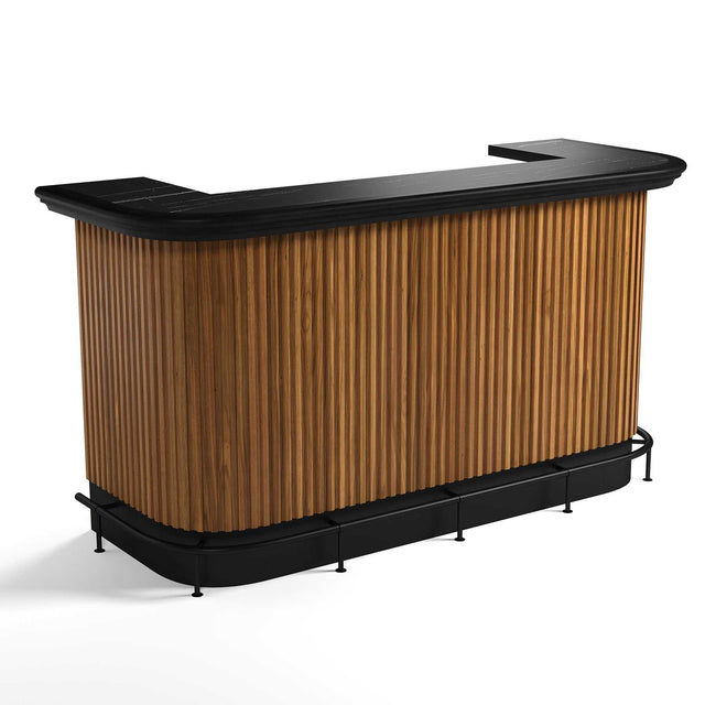Prohibition Series 84" Cocktail Bar, Matte Walnut / Black by RAM Game Room