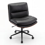 Armless Office Chair with Curved Backrest and Padded Seat