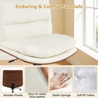 Armless Office Chair with Curved Backrest and Padded Seat
