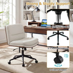 Armless Office Chair with Curved Backrest and Padded Seat