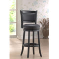 Black Faux Leather Swivel Bar Stools