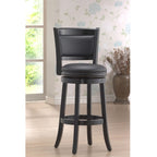 Black Faux Leather Swivel Bar Stools