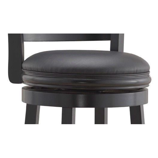 Black Faux Leather Swivel Bar Stools