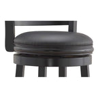 Black Faux Leather Swivel Bar Stools