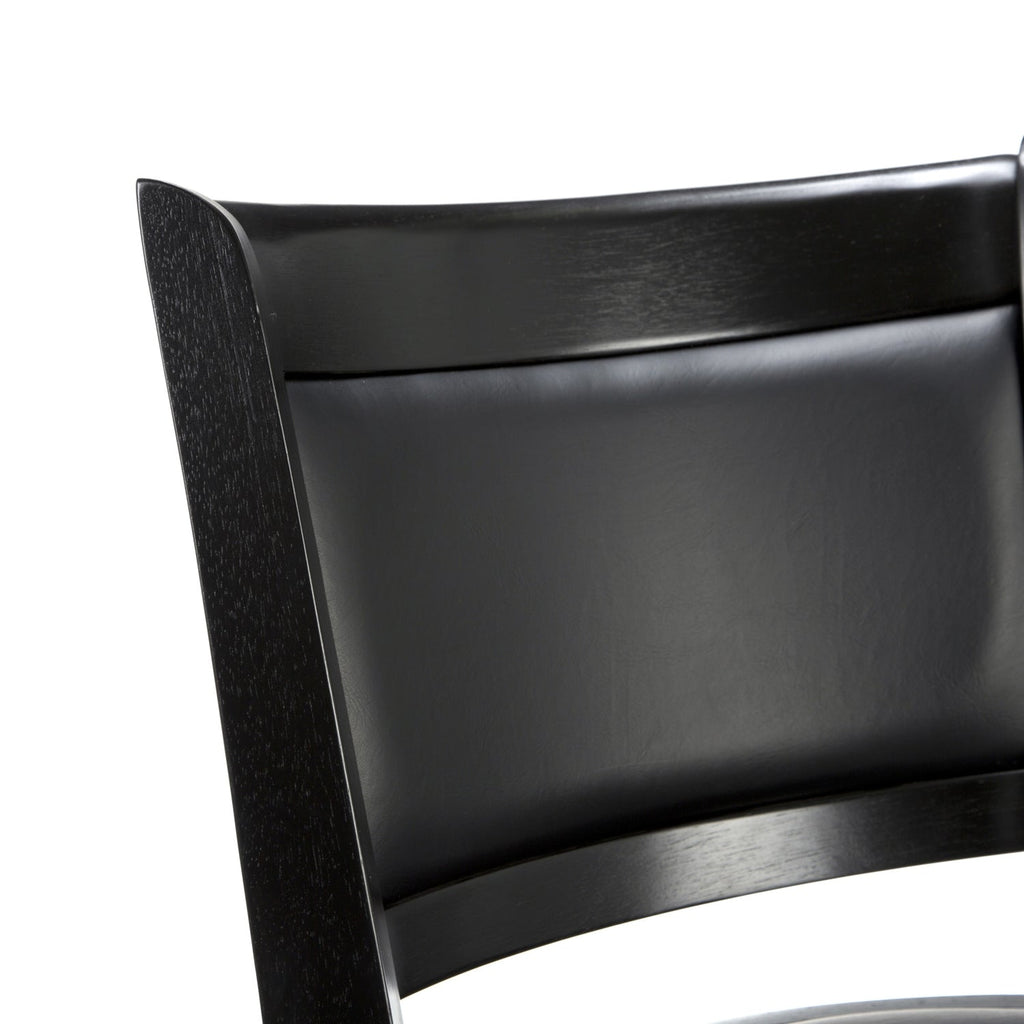 Black Faux Leather Swivel Bar Stools