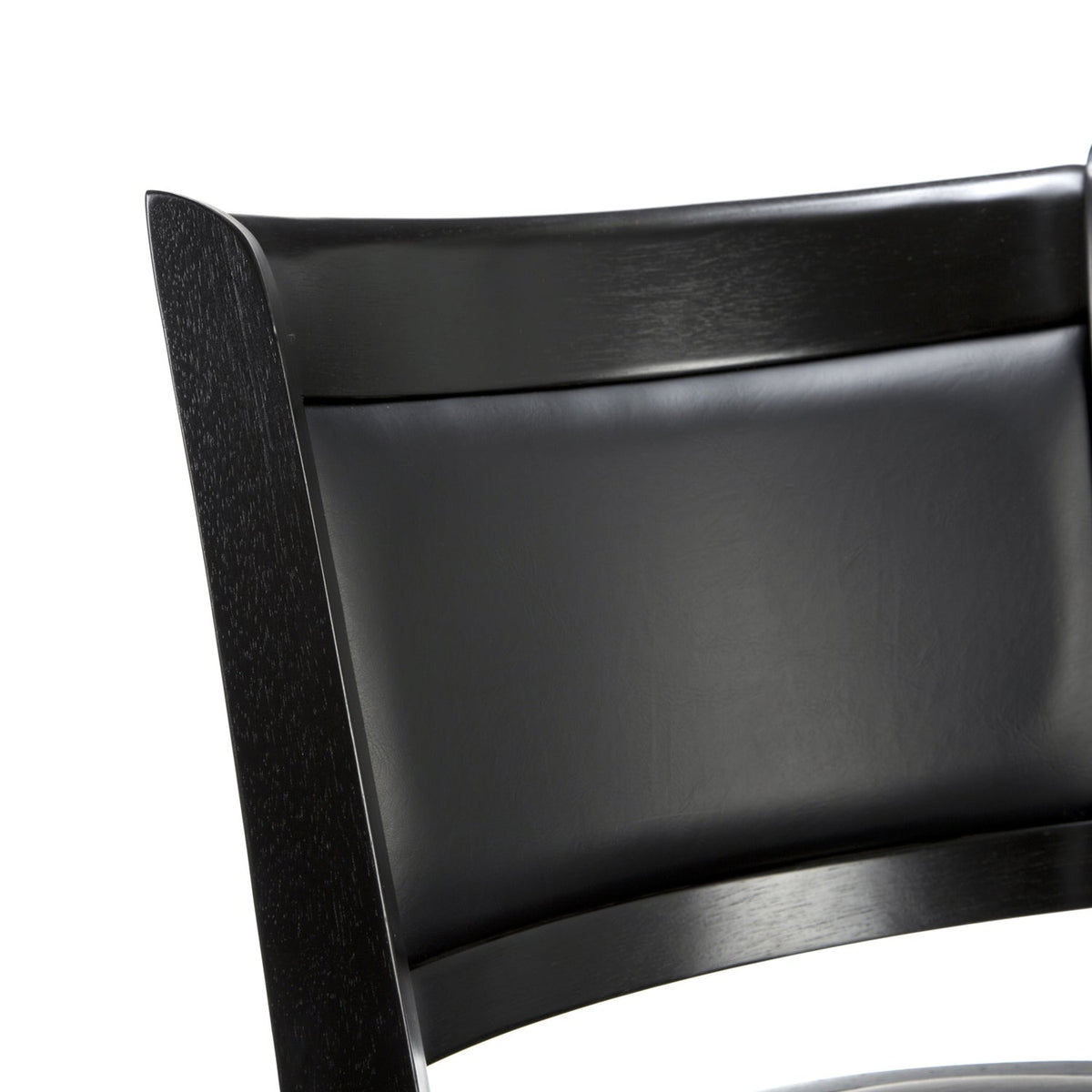 Black Faux Leather Swivel Bar Stools