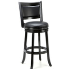Black Faux Leather Swivel Bar Stools