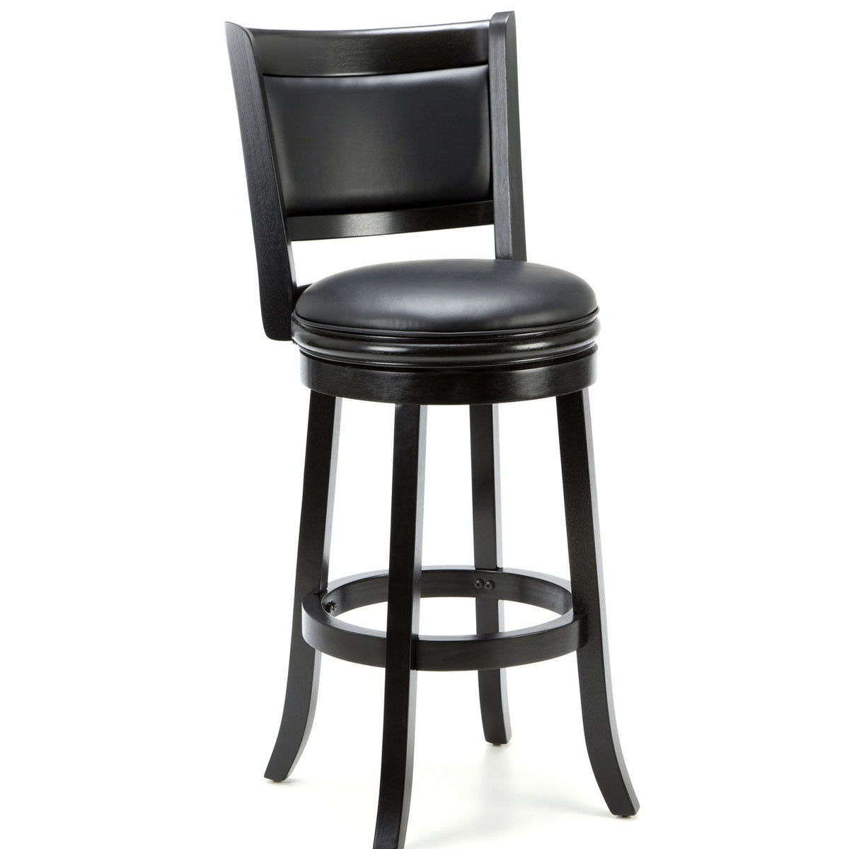 Black Faux Leather Swivel Bar Stools
