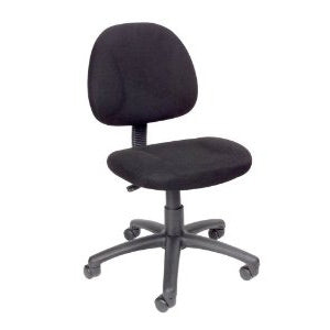 Black Padded Office Chair with Adjustable Back Depth