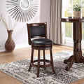 Dark Brown Wood Counter Height Swivel Bar Stools