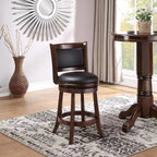 Dark Brown Wood Counter Height Swivel Bar Stools