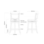 Dark Brown Wood Counter Height Swivel Bar Stools