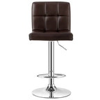 Adjustable Swivel PU Leather Bar Stools - Set of 2