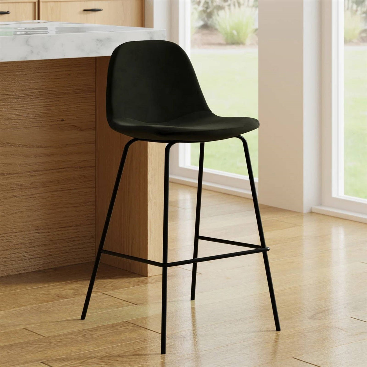 Modern Counter Height Low-Back Bar Stools