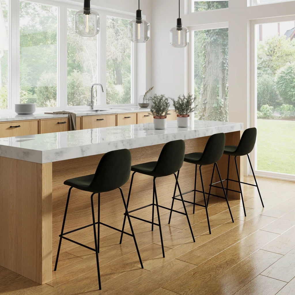 Modern Counter Height Low-Back Bar Stools