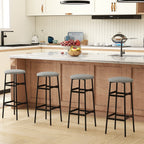 Bar Stools Set of 2 with Sturdy Metal Frame and Footrest