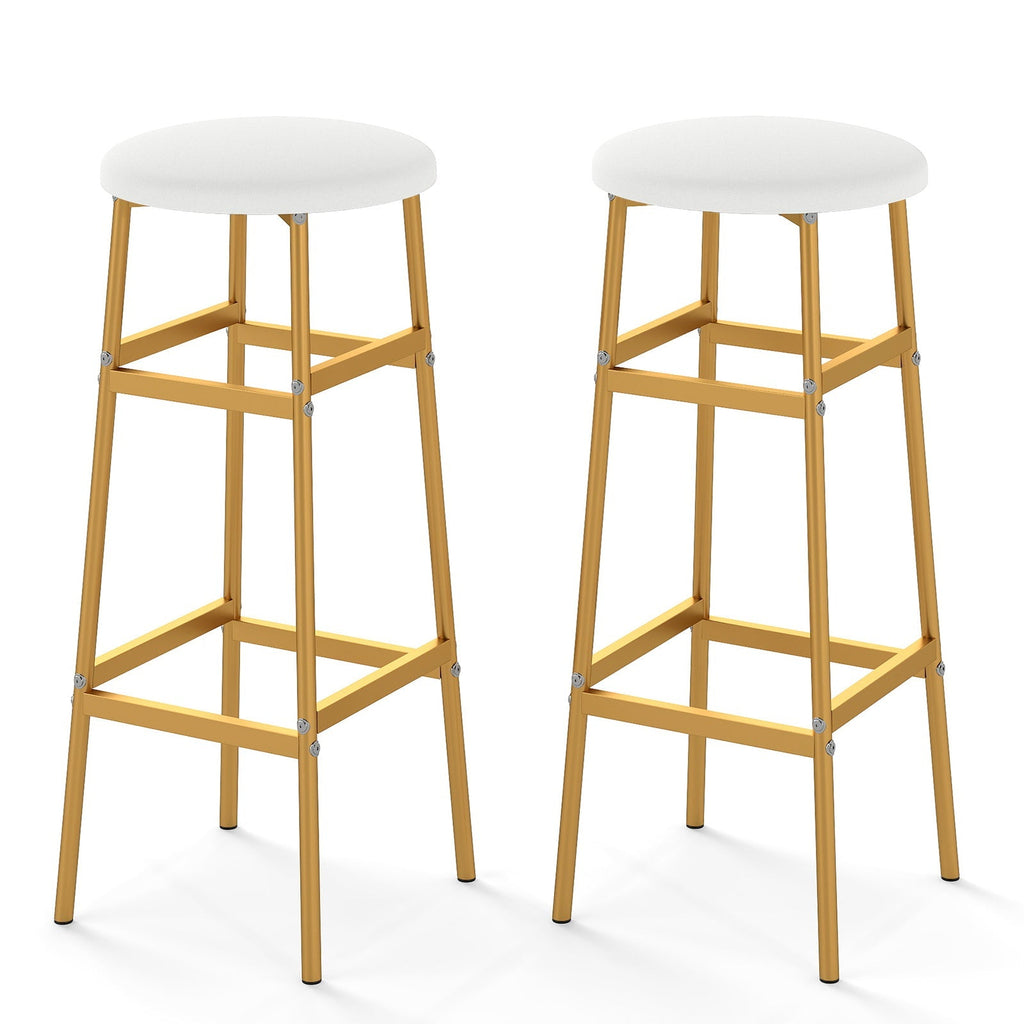 Bar Stools Set of 2 with Sturdy Metal Frame and Footrest