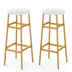 Bar Stools Set of 2 with Sturdy Metal Frame and Footrest