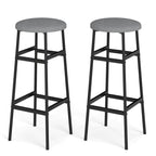 Bar Stools Set of 2 with Sturdy Metal Frame and Footrest