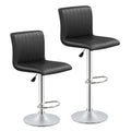 2-Piece Adjustable Swivel Bar Stools with Backrests and Footrests
