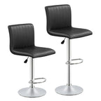 2-Piece Adjustable Swivel Bar Stools with Backrests and Footrests
