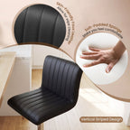 2-Piece Adjustable Swivel Bar Stools with Backrests and Footrests