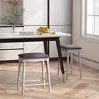 Bar Stool Set of 2 with Padded Seat Cushions and Wood Legs