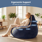 Bean Bag Chair for Adults Accent Lazy Sofa with Skin-friendly Corduroy Cover and Soft Sponge Filling