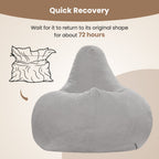 Bean Bag Chair for Adults Accent Lazy Sofa with Skin-friendly Corduroy Cover and Soft Sponge Filling