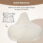 Bean Bag Chair for Adults Accent Lazy Sofa with Skin-friendly Corduroy Cover and Soft Sponge Filling